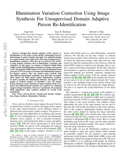 Illumination Variation Correction Using Image Synthesis For Unsupervised
  Domain Adaptive Person Re-Identification