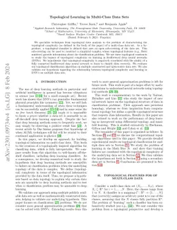 Topological Learning in Multi-Class Data Sets