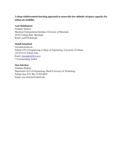 A deep reinforcement learning approach to assess the low-altitude
  airspace capacity for urban air mobility