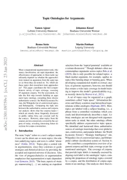 Topic Ontologies for Arguments