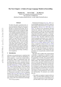 The Next Chapter: A Study of Large Language Models in Storytelling