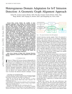 Heterogeneous Domain Adaptation for IoT Intrusion Detection: A Geometric
  Graph Alignment Approach