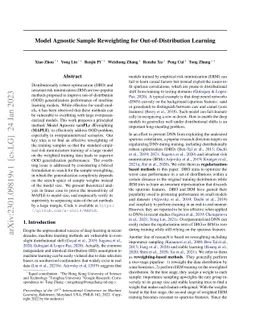 Model Agnostic Sample Reweighting for Out-of-Distribution Learning
