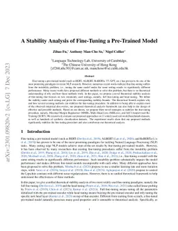 A Stability Analysis of Fine-Tuning a Pre-Trained Model