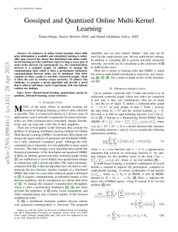 Gossiped and Quantized Online Multi-Kernel Learning
