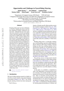 Opportunities and Challenges in Neural Dialog Tutoring