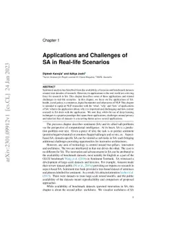 Applications and Challenges of Sentiment Analysis in Real-life Scenarios
