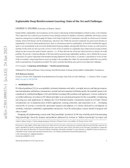 Explainable Deep Reinforcement Learning: State of the Art and Challenges