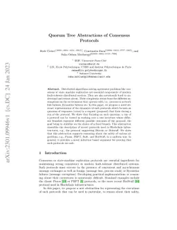 Quorum Tree Abstractions of Consensus Protocols