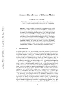 Membership Inference of Diffusion Models
