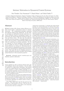 Intrinsic Motivation in Dynamical Control Systems