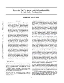 Recovering Top-Two Answers and Confusion Probability in Multi-Choice
  Crowdsourcing