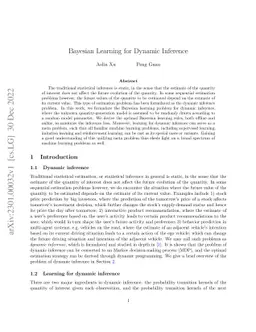 Bayesian Learning for Dynamic Inference