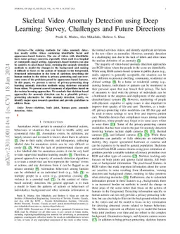 Skeletal Video Anomaly Detection using Deep Learning: Survey, Challenges
  and Future Directions