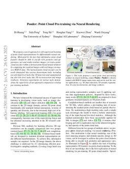 Ponder: Point Cloud Pre-training via Neural Rendering