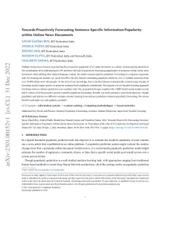 Towards Proactively Forecasting Sentence-Specific Information Popularity
  within Online News Documents