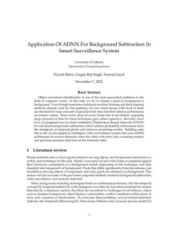 Application Of ADNN For Background Subtraction In Smart Surveillance
  System