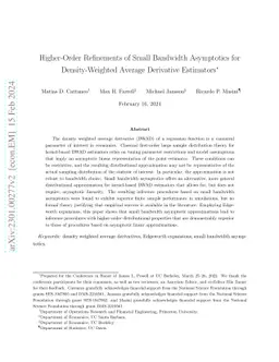 Higher-order Refinements of Small Bandwidth Asymptotics for
  Density-Weighted Average Derivative Estimators
