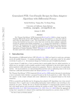 Generalized PTR: User-Friendly Recipes for Data-Adaptive Algorithms with
  Differential Privacy