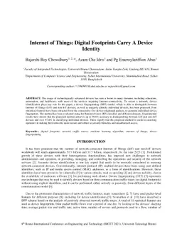 Internet of Things: Digital Footprints Carry A Device Identity