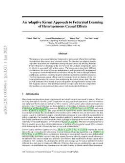 An Adaptive Kernel Approach to Federated Learning of Heterogeneous
  Causal Effects