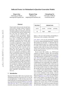 Inflected Forms Are Redundant in Question Generation Models