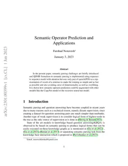 Semantic Operator Prediction and Applications