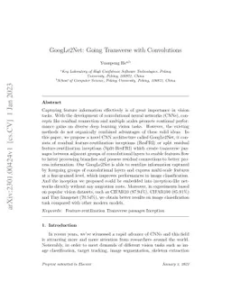 GoogLe2Net: Going Transverse with Convolutions