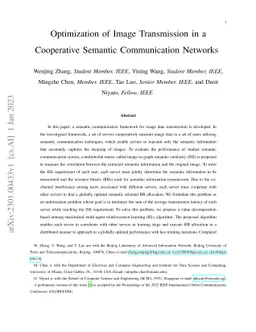 Optimization of Image Transmission in a Cooperative Semantic
  Communication Networks