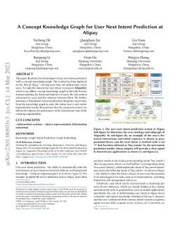 A Concept Knowledge Graph for User Next Intent Prediction at Alipay