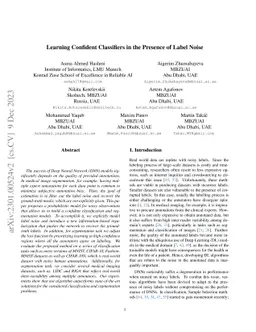 Learning Confident Classifiers in the Presence of Label Noise