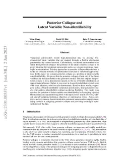 Posterior Collapse and Latent Variable Non-identifiability