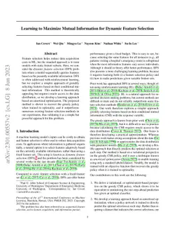 Learning to Maximize Mutual Information for Dynamic Feature Selection