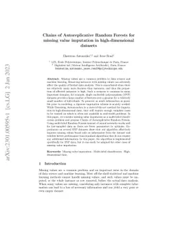Chains of Autoreplicative Random Forests for missing value imputation in
  high-dimensional datasets