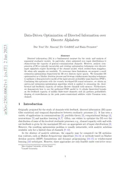 Data-Driven Optimization of Directed Information over Discrete Alphabets