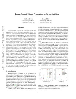 Image-Coupled Volume Propagation for Stereo Matching