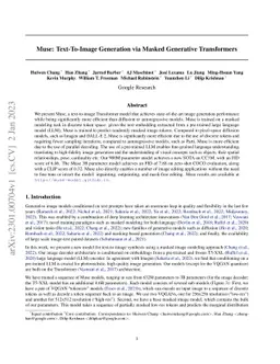 Muse: Text-To-Image Generation via Masked Generative Transformers