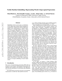 Tsetlin Machine Embedding: Representing Words Using Logical Expressions