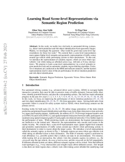 Learning Road Scene-level Representations via Semantic Region Prediction