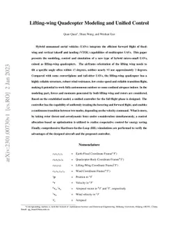 Lifting-wing Quadcopter Modeling and Unified Control