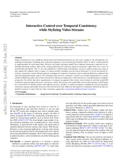 Interactive Control over Temporal Consistency while Stylizing Video
  Streams