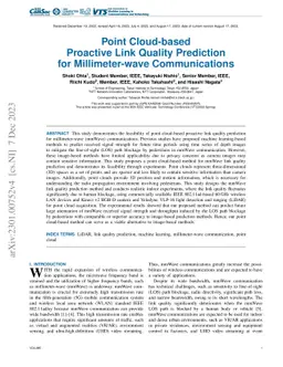 Point Cloud-based Proactive Link Quality Prediction for Millimeter-wave
  Communications