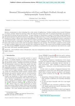 Bimanual Telemanipulation with Force and Haptic Feedback through an
  Anthropomorphic Avatar System
