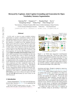 Betrayed by Captions: Joint Caption Grounding and Generation for Open
  Vocabulary Instance Segmentation