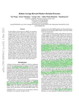Robust Average-Reward Markov Decision Processes