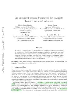 An empirical process framework for covariate balance in causal inference