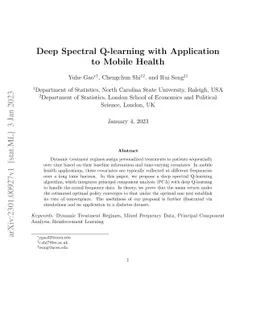 Deep Spectral Q-learning with Application to Mobile Health