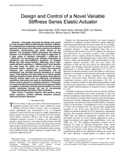 Design and Control of a Novel Variable Stiffness Series Elastic Actuator