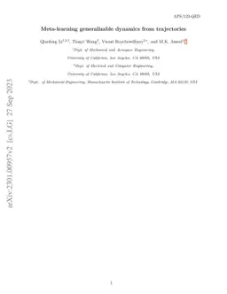 Metalearning generalizable dynamics from trajectories