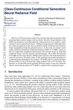 Class-Continuous Conditional Generative Neural Radiance Field